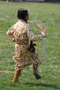 Girl dancing at Crow Fair in Montana