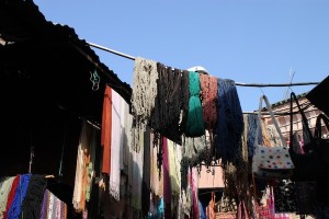 Marrakech's dyers' souk in Morocco