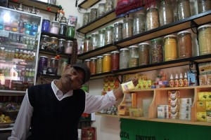 Morocco merchant in Marrakech souks