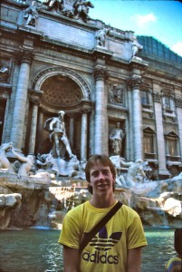 Scott, in front of Trevi Fountain in Rome.