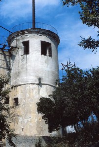 A tower that is part of the Fort Royal on France’s Ste. Marguerite Island in the Mediterranean.
