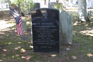 Memorial to bandleader Glenn Miller, in New Haven’s Grove Street Cemetery.