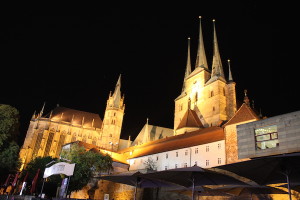 And the Dom Cathedral and St. Severus Church at night.