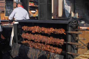 Vendors offered up a lot of meat, especially pork, for festivalgoers.