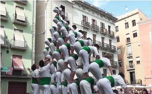 Building a variation of a Catalan human tower. It’s a sample of Manresa goings-on seen in the above video.