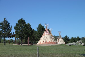 Teepees seen on the grounds of the Indian Museum of North America at the Crazy Horse site.