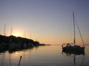 Sunrise at our “gam” destination, the Chesapeake Bay. 