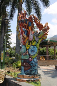 Artwork seen in Ajijic’s central plaza. 
