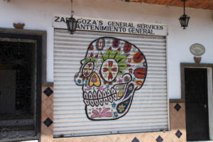 The Day of the Dead is the theme on this Ajijic door, too.