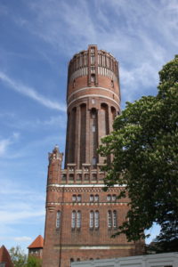 The early 20th century water tower that provides the viewing platform for bird’s-eye views of the medieval Luneburg.