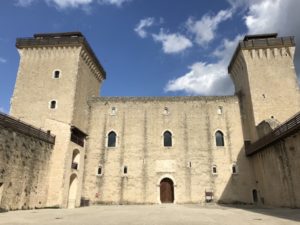Entry courtyard at Spoleto’s 14th century Albornoz Fortress.