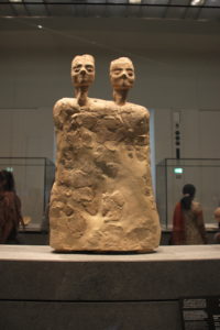 "Monumental Statue With Two Heads,” found in Jordan and dating from about 6500 BCE.