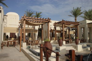 The Village Square at the Jumeirah al Wathba Resort and Spa. The resort was built to reflect the look of a traditional Arabian village in the desert.