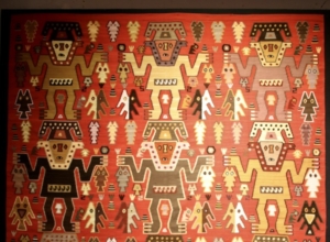Above and below, weavings that copy precolonial patterns, seen inside the Sulca Textile House Museum. It seems the Inca squares are everywhere.
