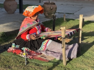 Backstrap weaving on the grounds of the Sulca Textile House Museum.