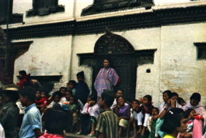 Locals gather to watch the Festival of Indra Jatra, the rain god, in Kathmandu.