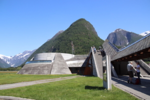 The Norwegian Glacier Museum, designed to look like a boulder.