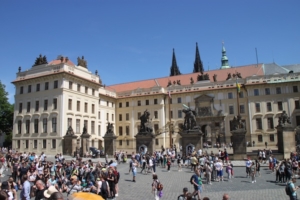 Entrance to the Prague Castle grounds, which gives access to St. Vitas Cathedral and the castle’s Vladislav Hall.
