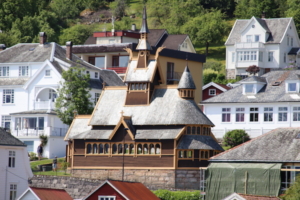The 19th century St. Olaf’s stave church in Balestrand.
